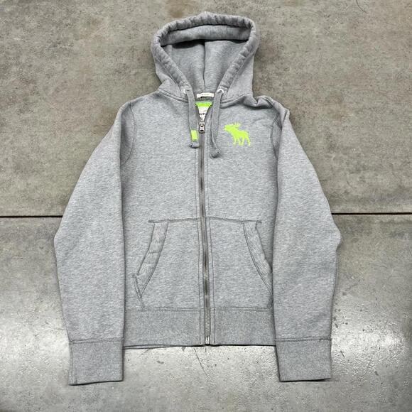 Abercrombie & Fitch Other - vintage abercrombie and fitch grey zip up heavyweight hoodie size medium